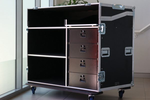 workstation road case with drawers