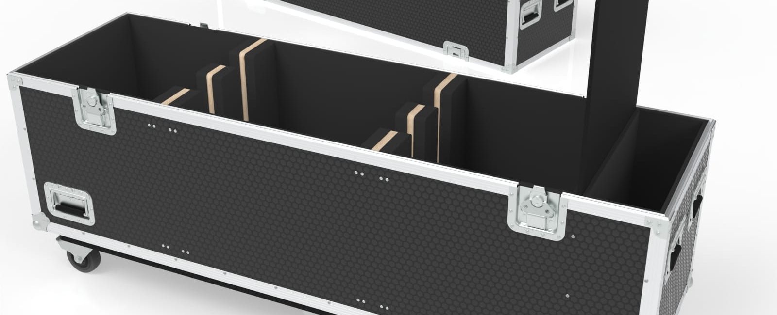 Twin TV Road Case with End Compartment