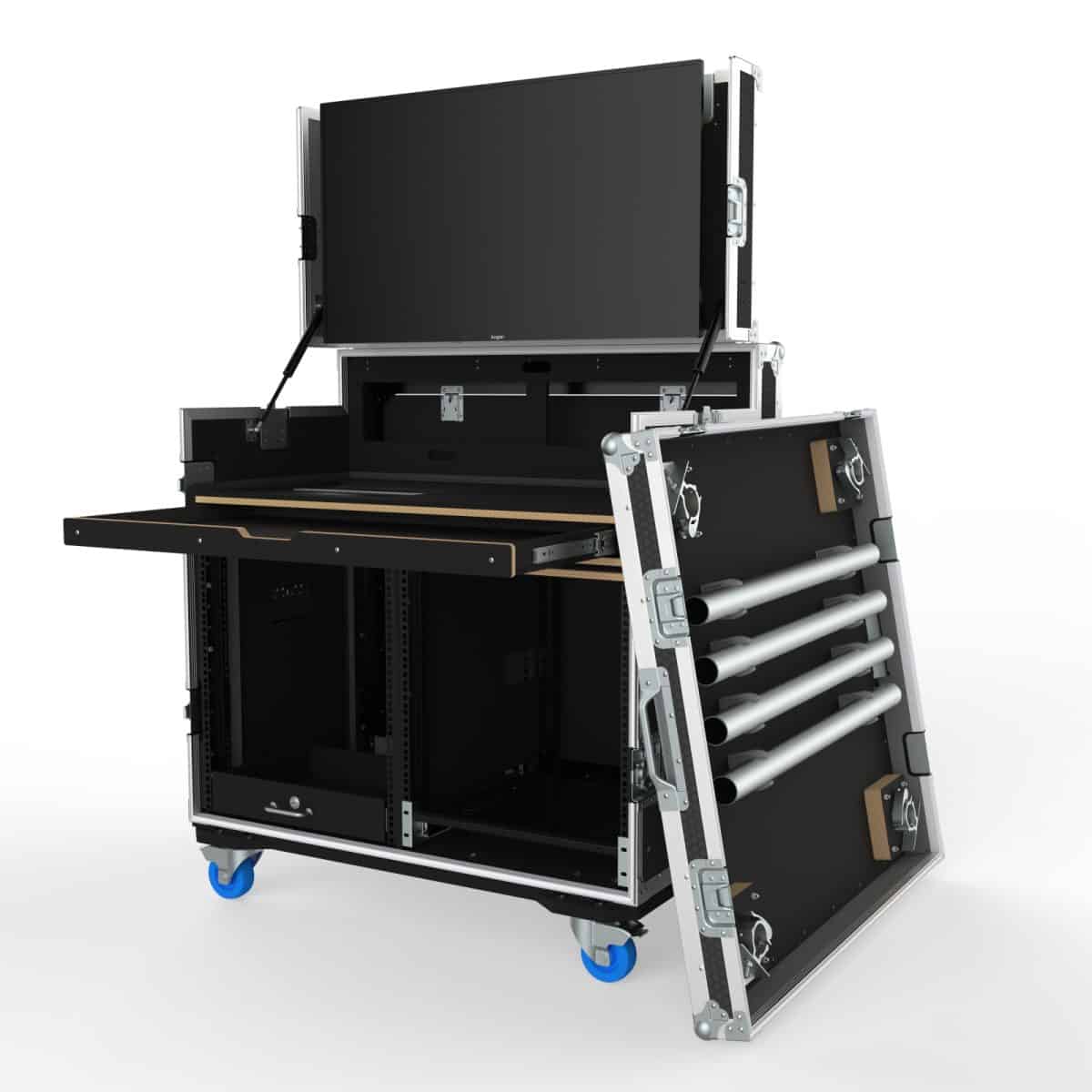 Double 12U 19 Workstation Flightcase